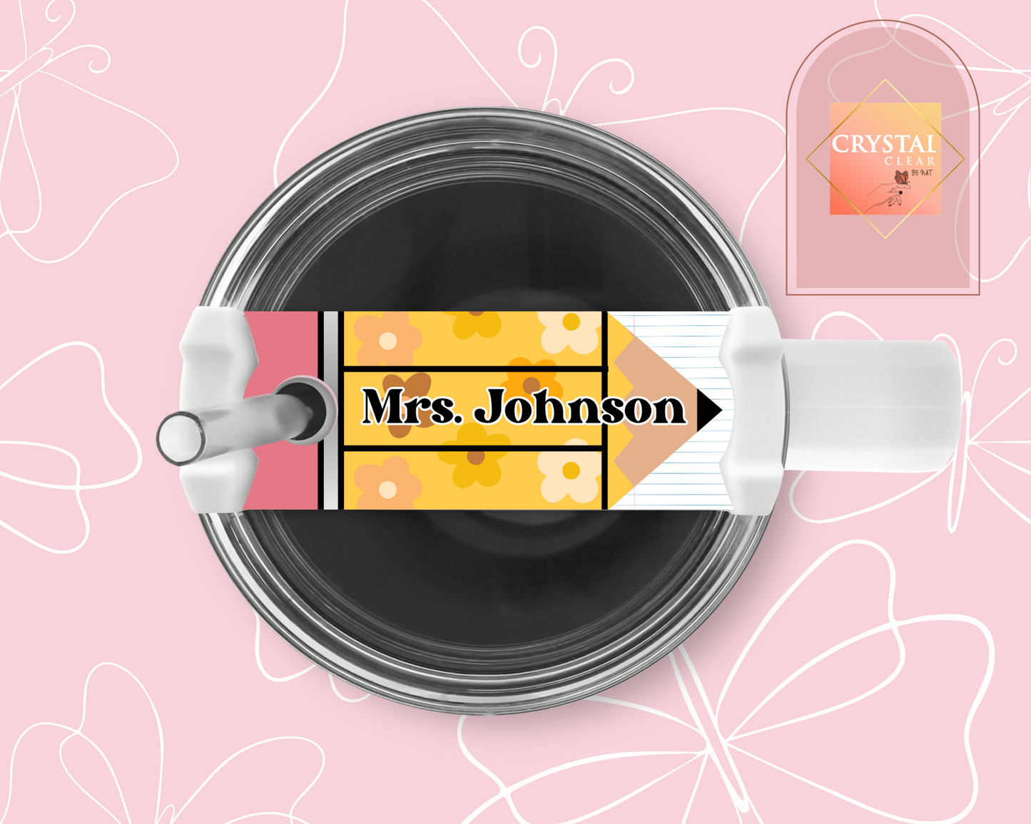 Personalized Teacher Stanley Acrylic Topper | Add your name | H2.O Quencher | Trendy | Stanley Accessories | Add On ONLY