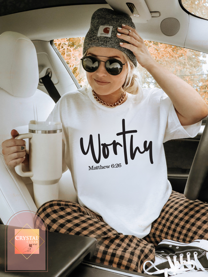 Worthy T-Shirt | Bible verse | Adult Unisex | Comfy | Breathable | Every day use