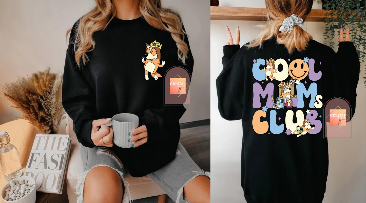 Bluey Cool Mom’s Club | Bluey Crewneck Sweater | Warm Winter Sweater | Perfect Gift for Mom's |Trendy