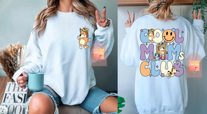 Bluey Cool Mom’s Club | Bluey Crewneck Sweater | Warm Winter Sweater | Perfect Gift for Mom's |Trendy