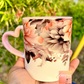 Boho Floral Pink Heart Handled Mug | Perfect Gift Idea | Coffee Lovers Mug | Drink your Cafecito in style | 11oz Mug | Gifts for all | Pink Lovers