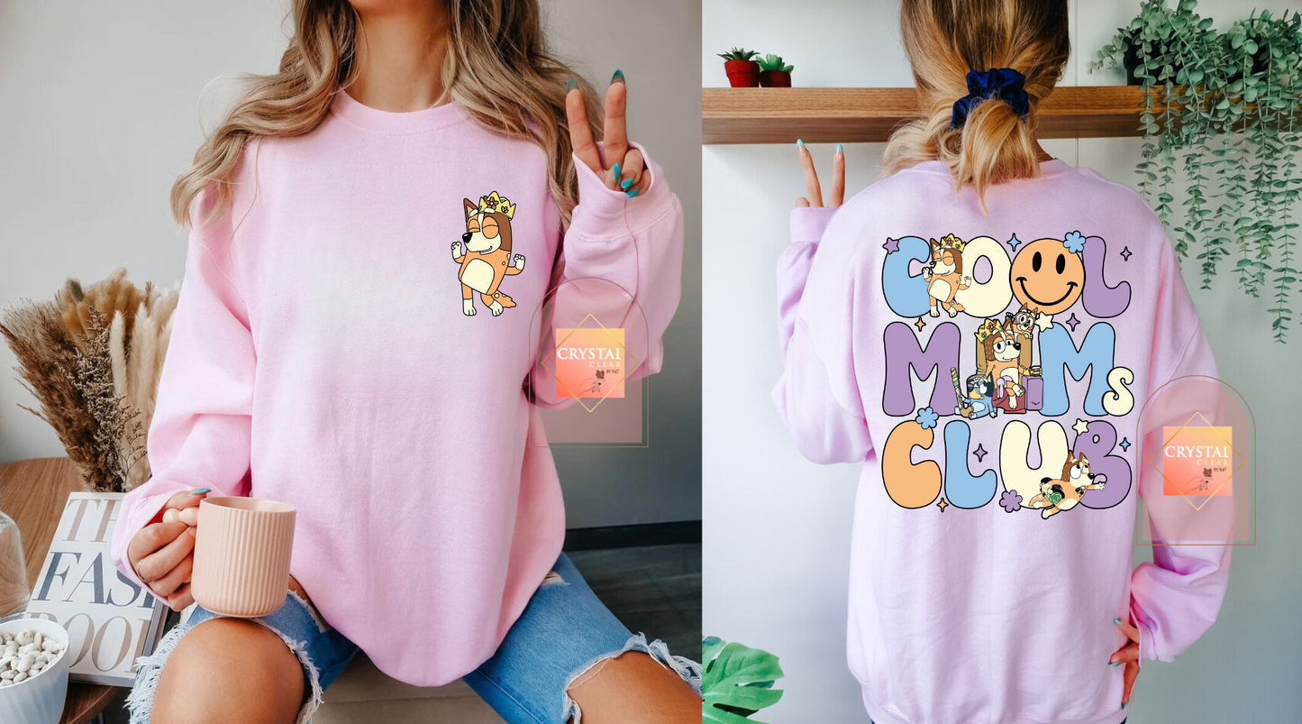 Bluey Cool Mom’s Club | Bluey Crewneck Sweater | Warm Winter Sweater | Perfect Gift for Mom's |Trendy