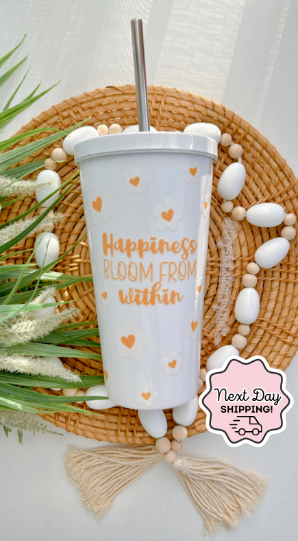 Flower Tumbler | Perfect gift for Flower lovers | Gift for all Occasions | 19oz Goblet Tumbler | On the Go Tumbler | UV-DTF Design