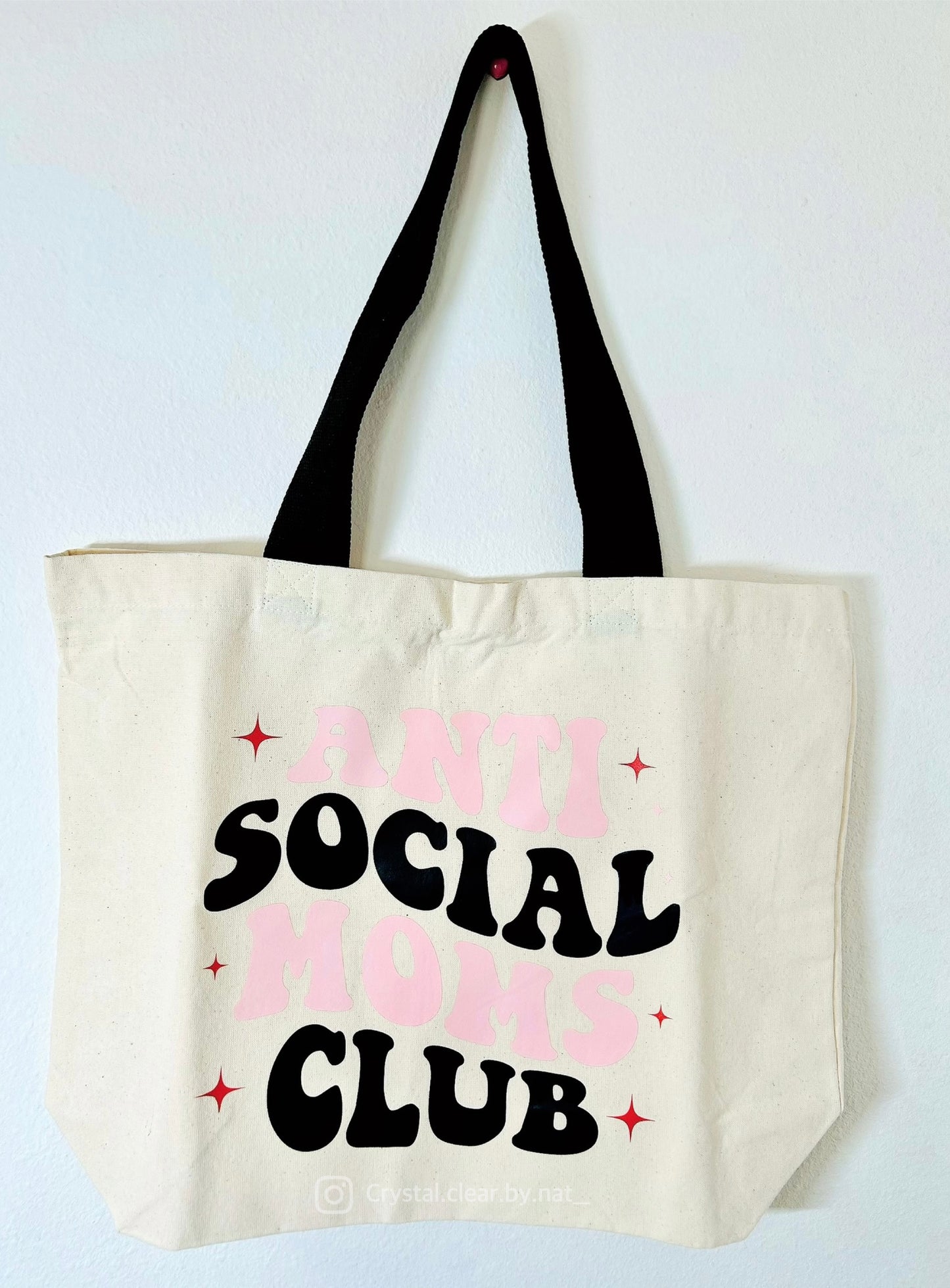 Anti Social Mom's Club Tote Bag | Grocery Tote | Daily Tote | On the Go Tote | 100% Natural Cotton