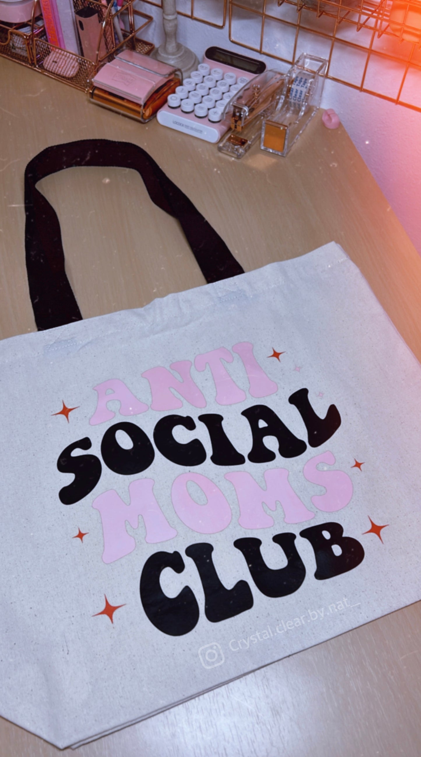 Anti Social Mom's Club Tote Bag | Grocery Tote | Daily Tote | On the Go Tote | 100% Natural Cotton