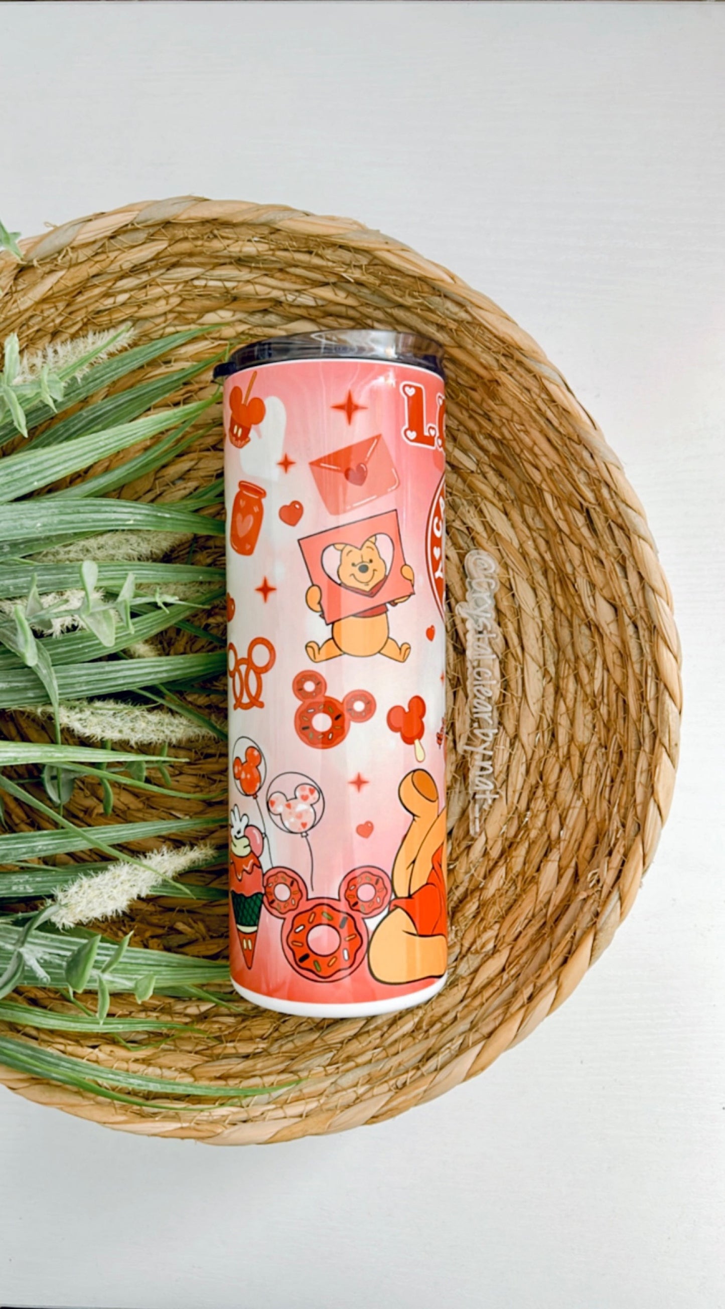 Winnie the Pooh Tumbler | Valentine's Day | Perfect gift for Winnie the Pooh Lovers | V-day Gift Ideas | 20oz Skinny Tumbler | On the Go Tumbler