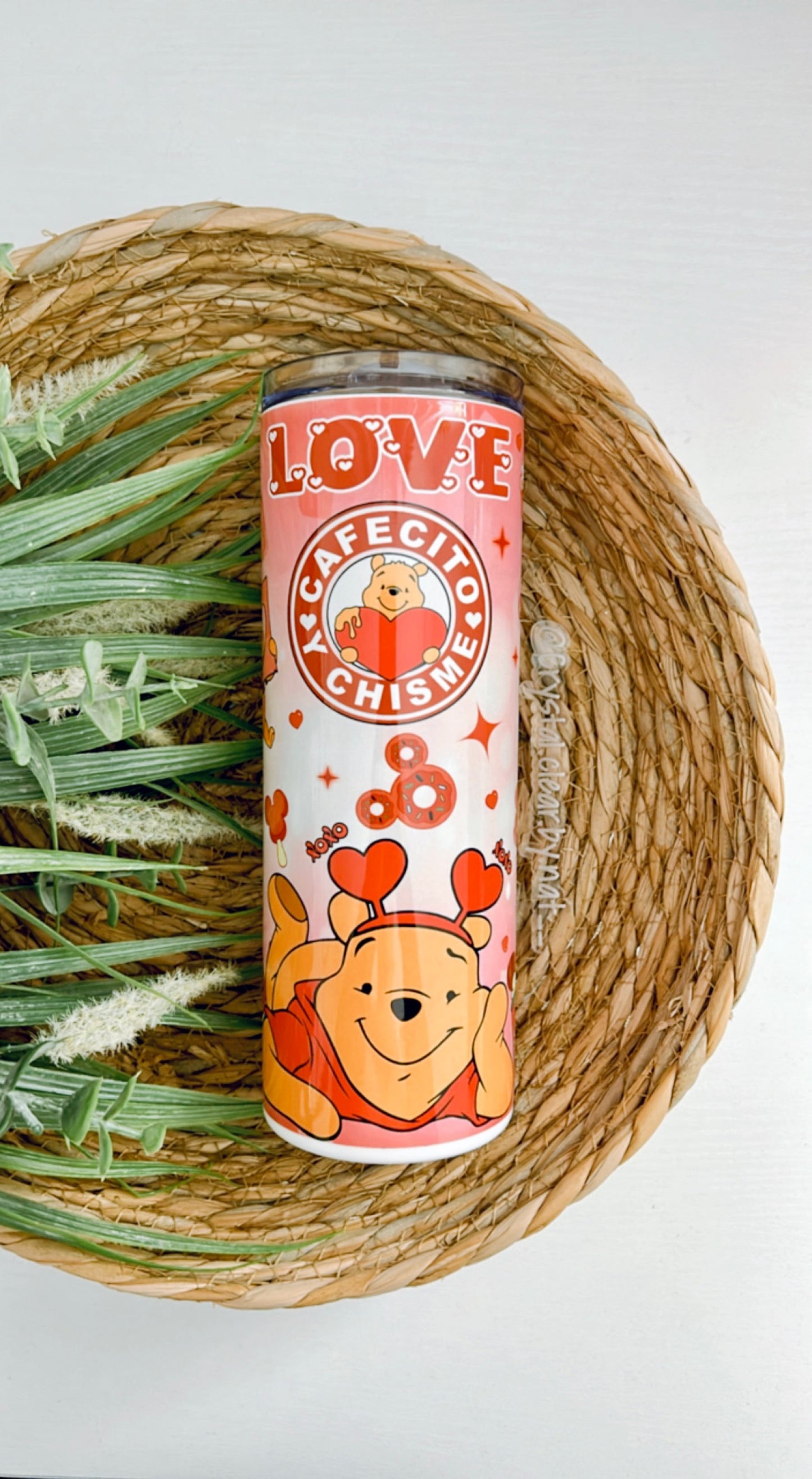 Winnie the Pooh Tumbler | Valentine's Day | Perfect gift for Winnie the Pooh Lovers | V-day Gift Ideas | 20oz Skinny Tumbler | On the Go Tumbler