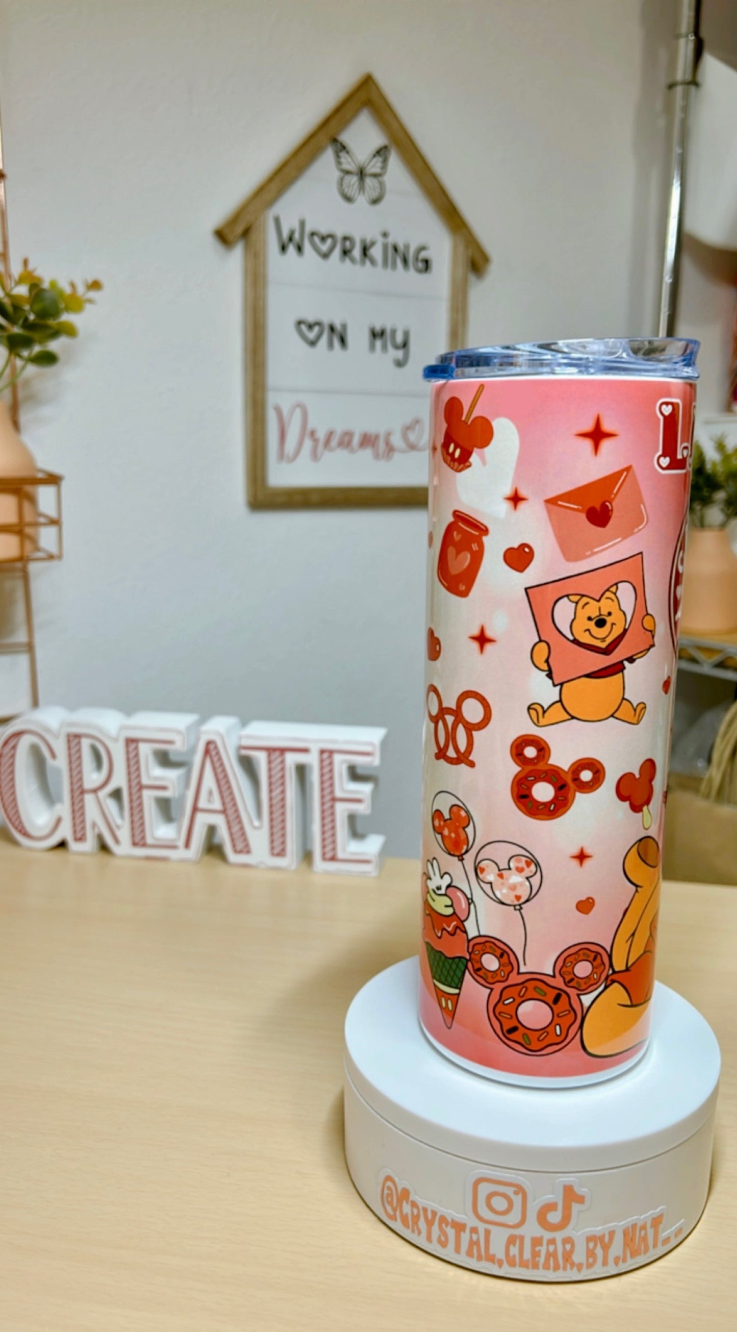 Winnie the Pooh Tumbler | Valentine's Day | Perfect gift for Winnie the Pooh Lovers | V-day Gift Ideas | 20oz Skinny Tumbler | On the Go Tumbler