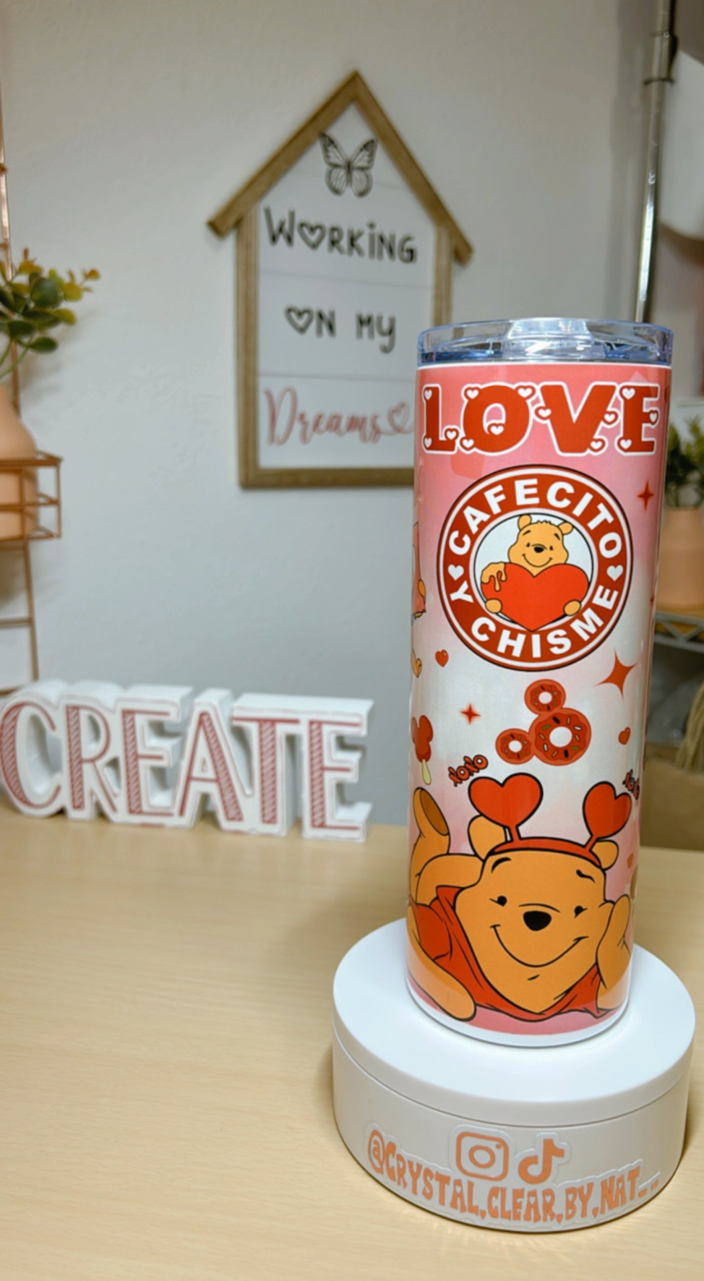 Winnie the Pooh Tumbler | Valentine's Day | Perfect gift for Winnie the Pooh Lovers | V-day Gift Ideas | 20oz Skinny Tumbler | On the Go Tumbler