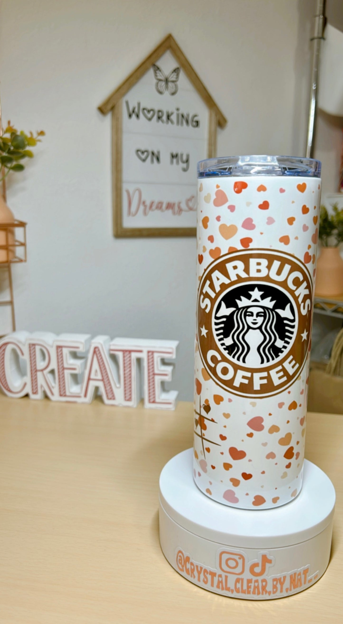 Starbucks Heart Tumbler | Valentine's Day | Perfect gift for Starbucks Lovers | V-day Gift Ideas | 20oz Skinny Tumbler | On the Go Tumbler