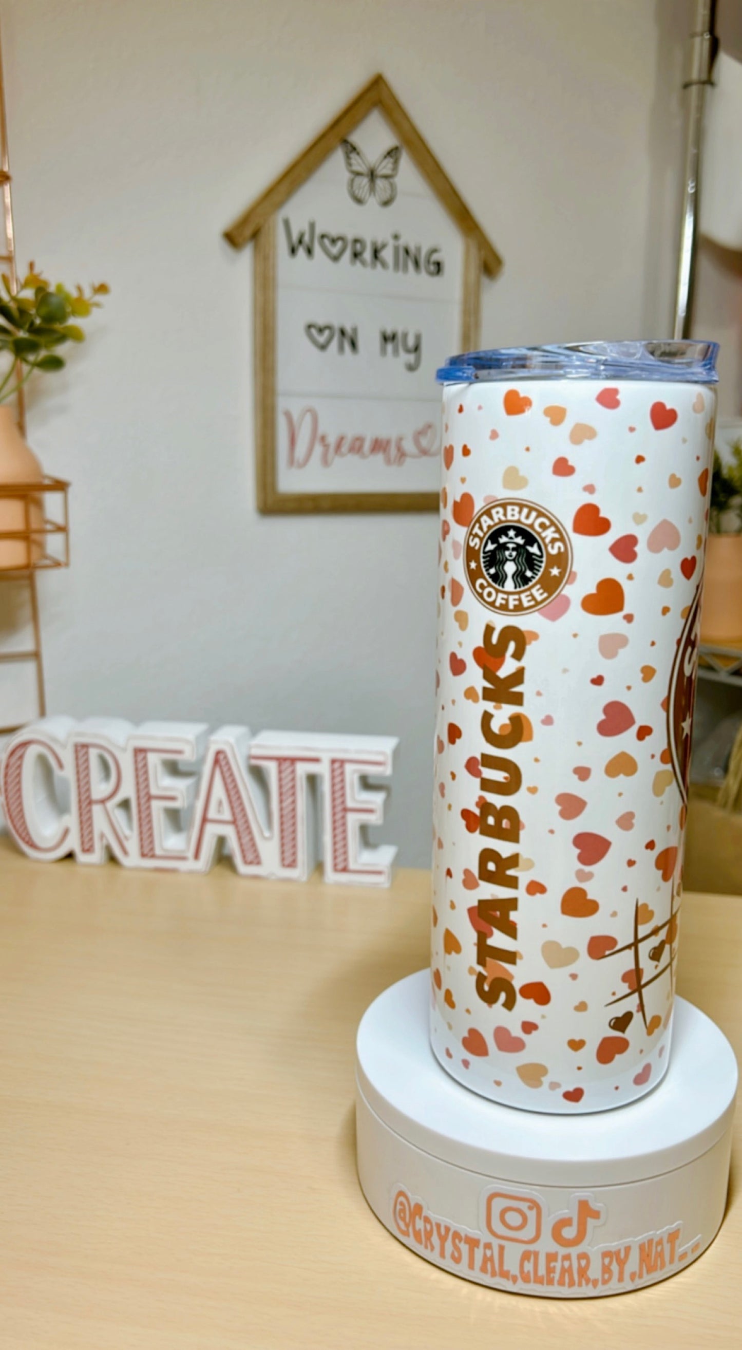 Starbucks Heart Tumbler | Valentine's Day | Perfect gift for Starbucks Lovers | V-day Gift Ideas | 20oz Skinny Tumbler | On the Go Tumbler