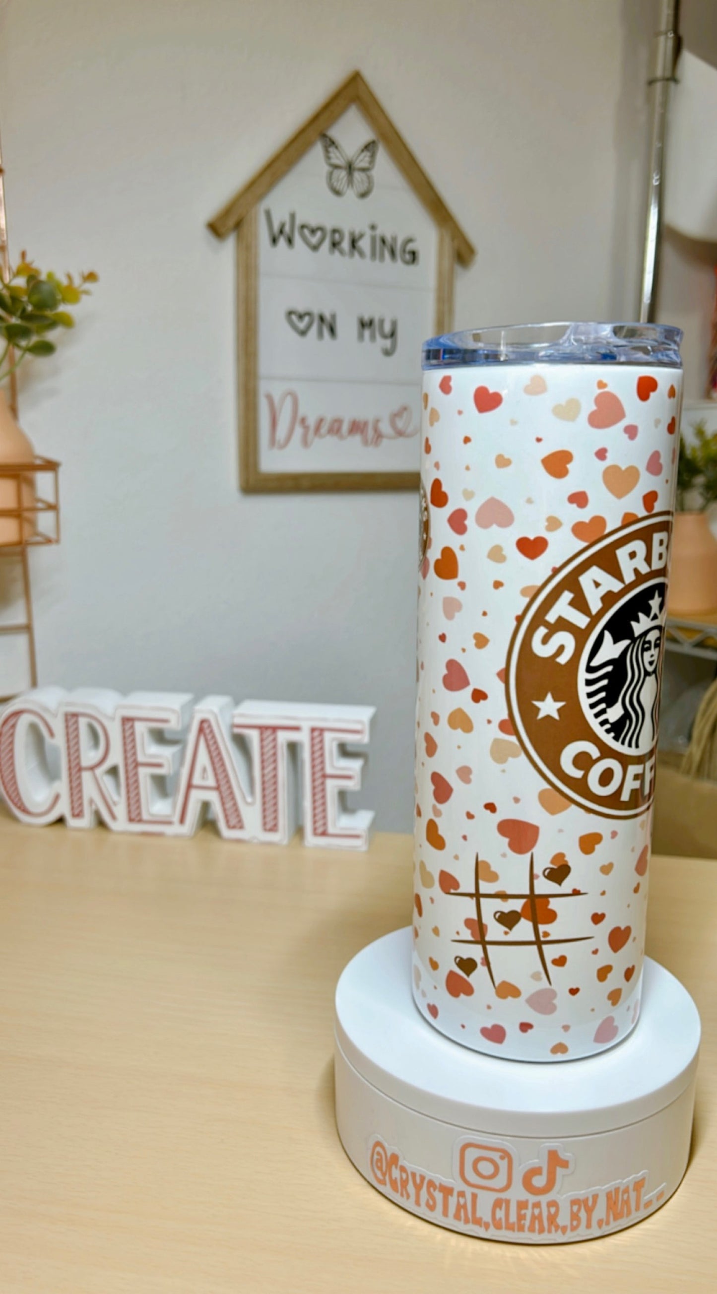 Starbucks Heart Tumbler | Valentine's Day | Perfect gift for Starbucks Lovers | V-day Gift Ideas | 20oz Skinny Tumbler | On the Go Tumbler